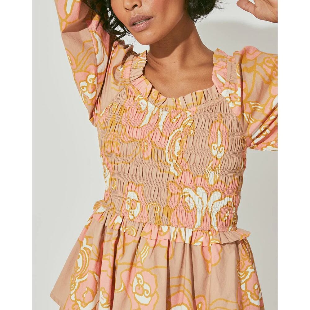 Cleobella Journee Mini Dress in Floral Abstract Rose Print Size XS - Picture 4 of 12